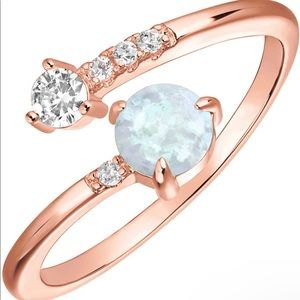 Rose gold 14K gold plated opal ring